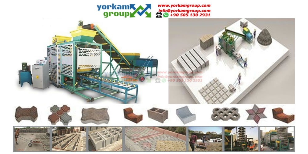 machine de fabrication de pave semi-automatique machine agglos parpaing brique hourdis bordure Yorkam Group YG470D