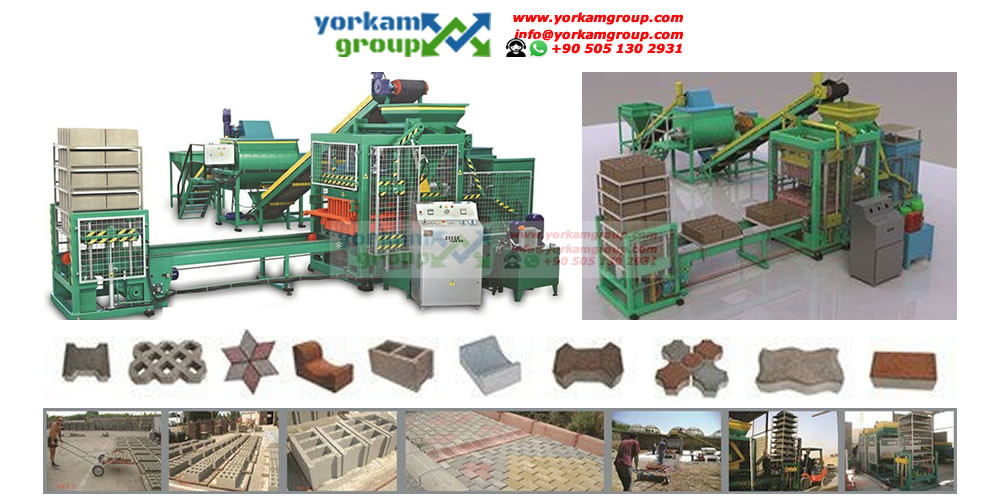 machine de fabrication de pave semi-automatique machine agglos parpaing brique hourdis bordure Yorkam Group YG960S