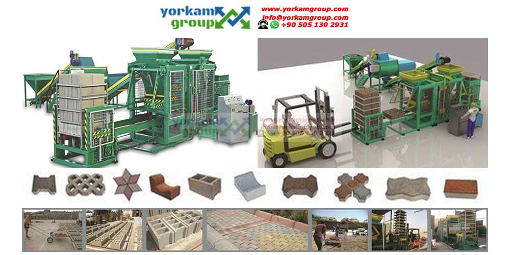 machine de fabrication de pave semi-automatique machine agglos parpaing brique hourdis bordure Yorkam Group YG960D